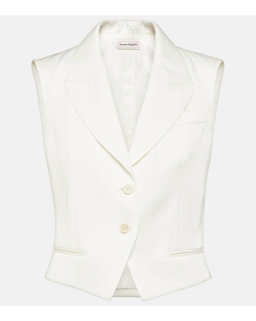 Alexander McQueen White Single-breasted Vest