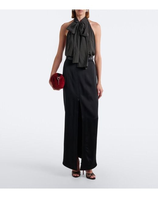Christian Louboutin Black Miss Z Lace-Trimmed Leather Slingback Sandals