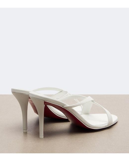 Christian Louboutin White Mulazee Cross Leather Sandals