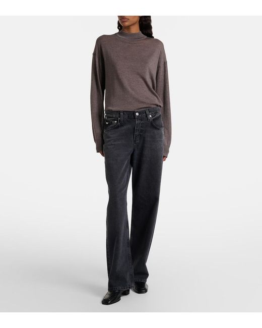 Citizens of Humanity Blue Lindz Low-Rise Straight Jeans
