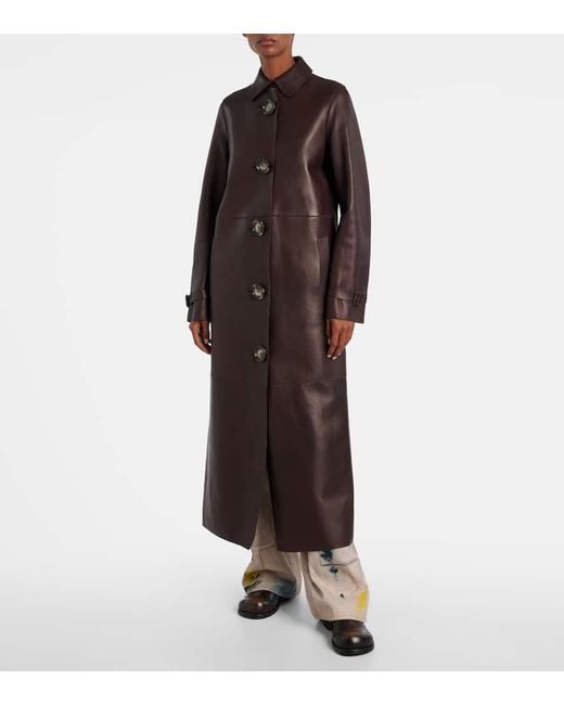 Acne Brown Leather Coat