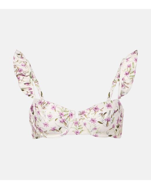 Top De Bikini Kiwi Estampado Agua Bendita de color Natural