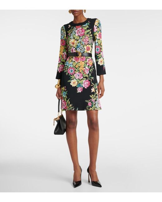 Etro Black Mini Dress Viscose, Elastane