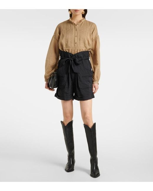 Isabel Marant Black Serin Straight Shorts