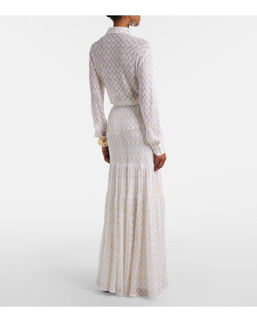 Missoni White Lame Maxi Skirt