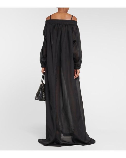Alaïa Black Off-Shoulder Maxi Dress