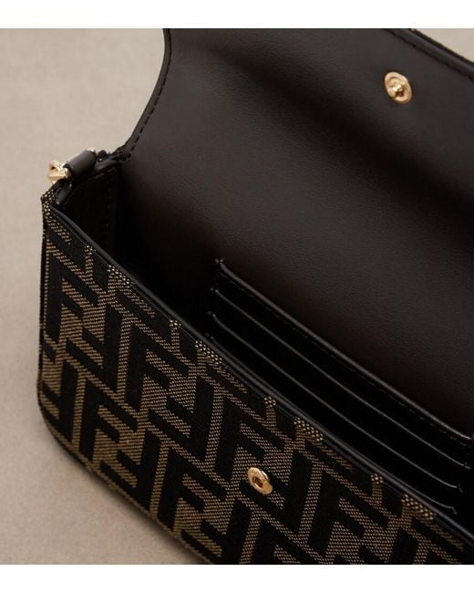 Fendi Black Mini Ff Jacquard Canvas Shoulder Bag