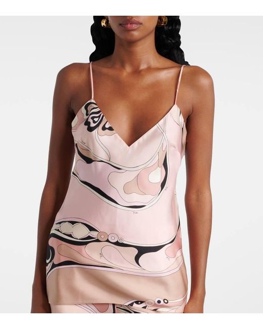 Emilio Pucci Pink Orchidee Silk Twill Camisole