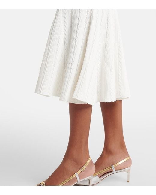 Self-Portrait White January Embellished Midi Dress