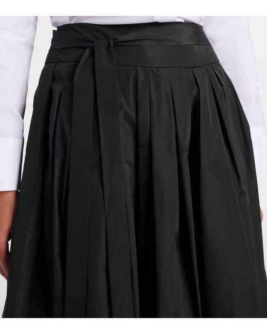Max Mara Black Gea Pleated Taffeta Maxi Skirt