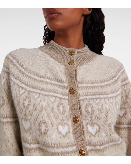 Khaite Natural Marc Fair Isle Cashmere Cardigan
