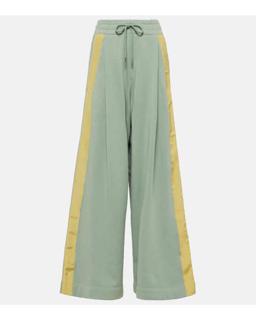 Dries Van Noten Green Cotton Jersey Wide-leg Sweatpants