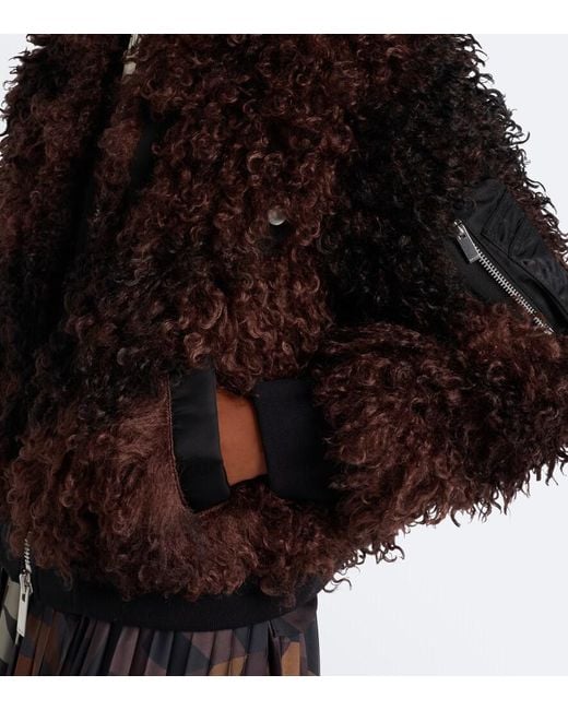 Sacai Black Oversized Bomber Jacket