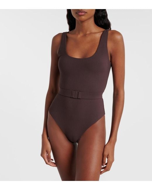 Melissa Odabash Brown Rio Belted Swimsuit