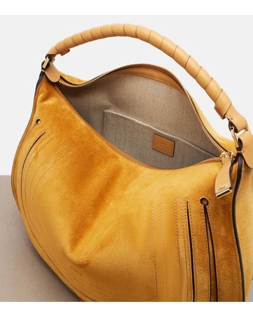 Chloé Brown Marcie Medium Suede Shoulder Bag