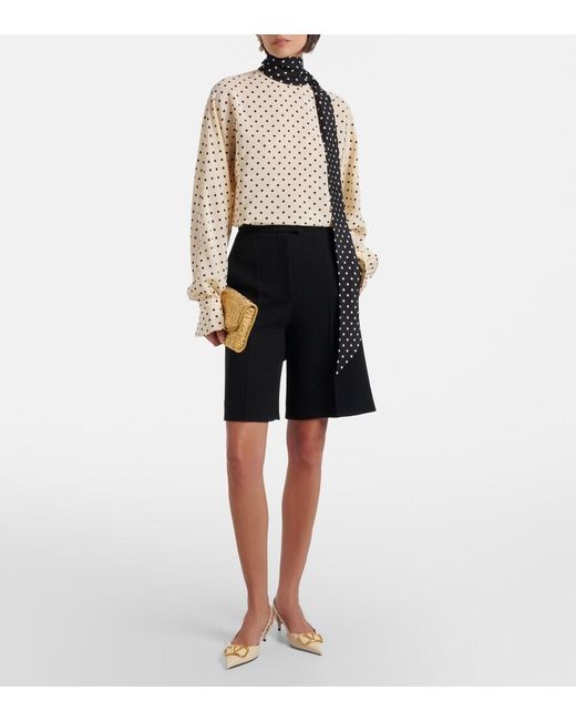 Valentino Black Vgold Virgin Wool Bermuda Shorts