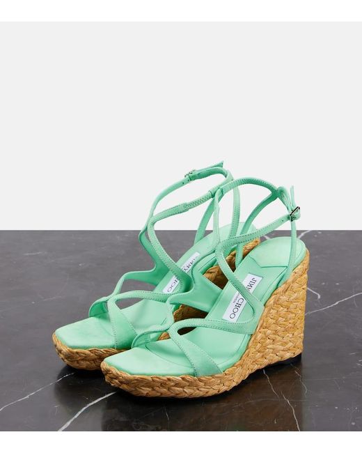 Sandali Espadrillas Ayla 110 di Jimmy Choo in Green
