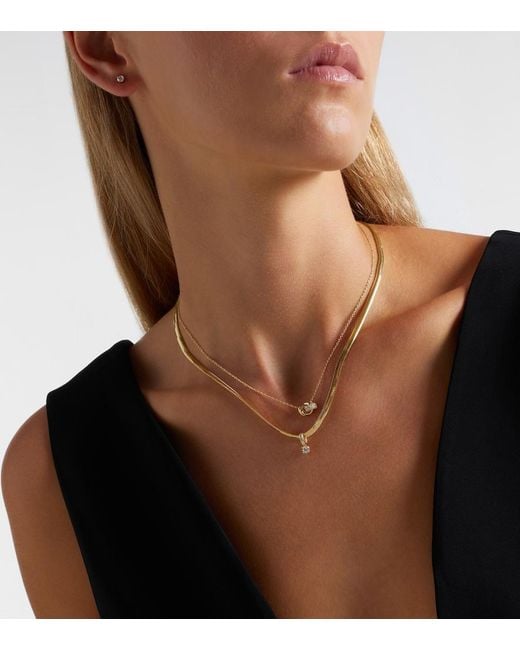 STONE AND STRAND White 14Kt Necklace With Diamonds