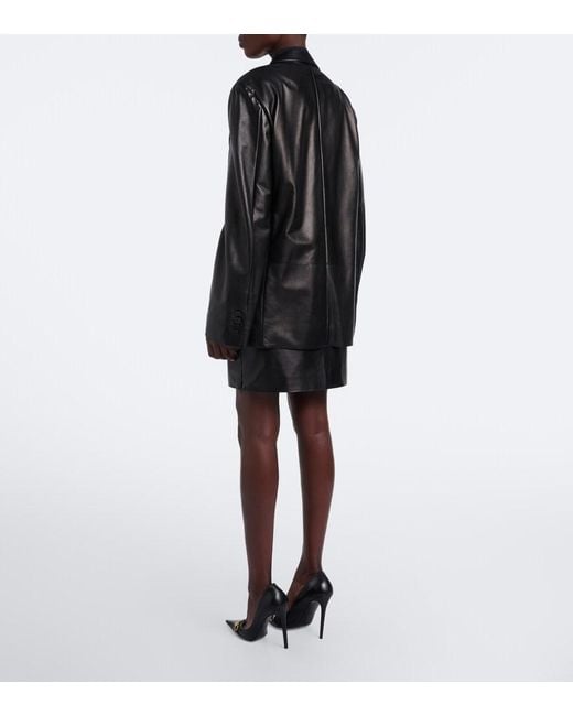 Gucci Black Leather Miniskirt