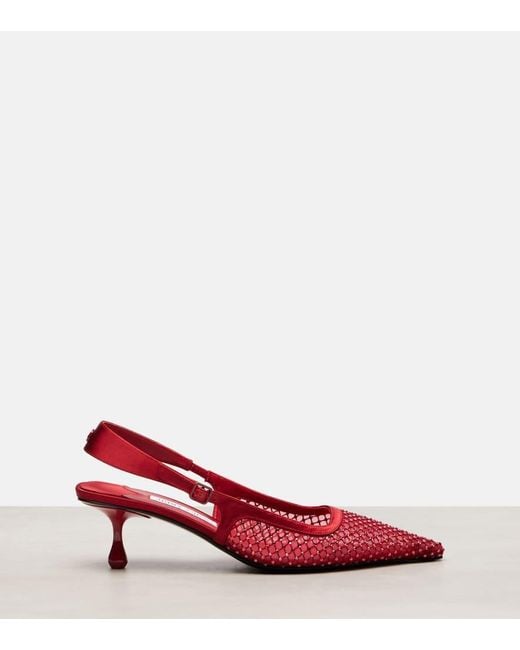 Jimmy Choo Red Slingback-Pumps Amel 50 Mit Kristallen
