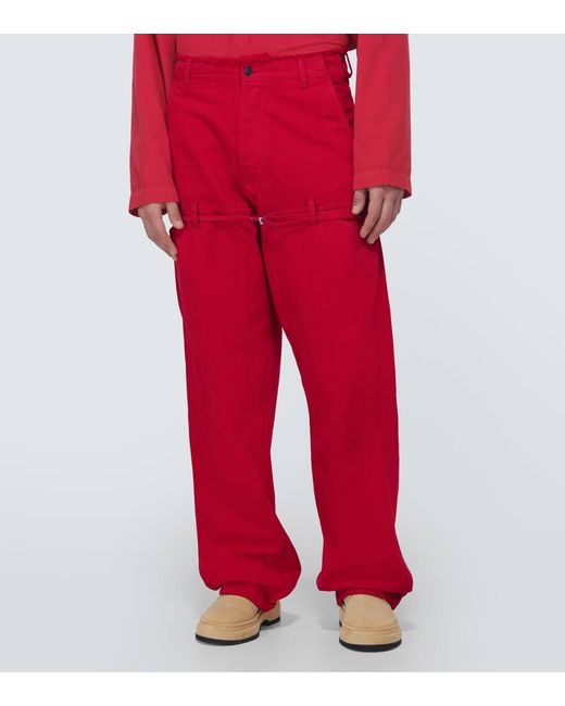 Jeans A Gamba Larga Le De Nimes di Jacquemus in Red da Uomo