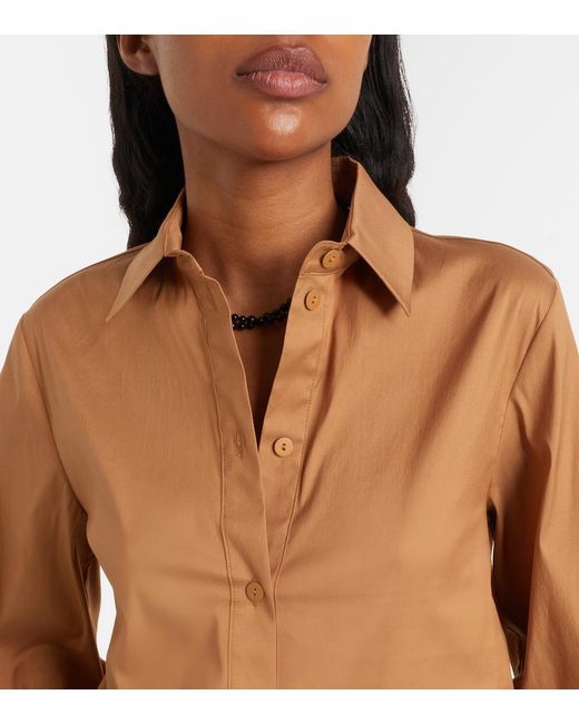 Max Mara Brown Fertile Cotton-Blend Shirt