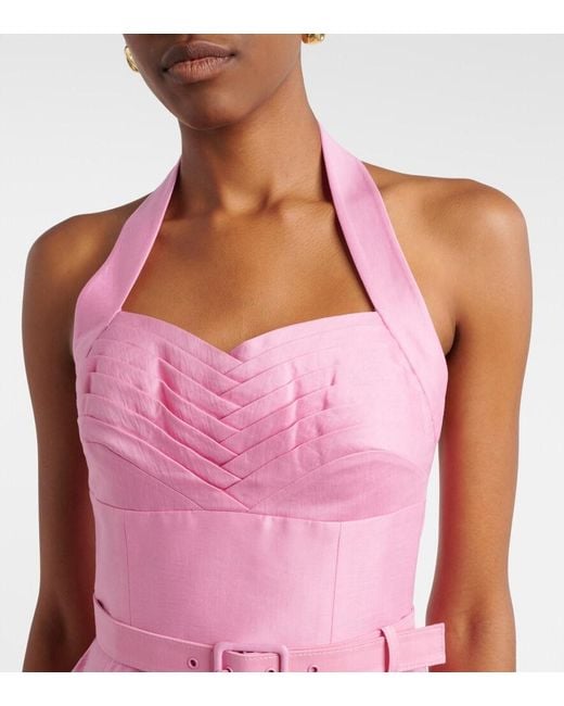 Rebecca Vallance Pink Petalite Lace-Trimmed Minidress