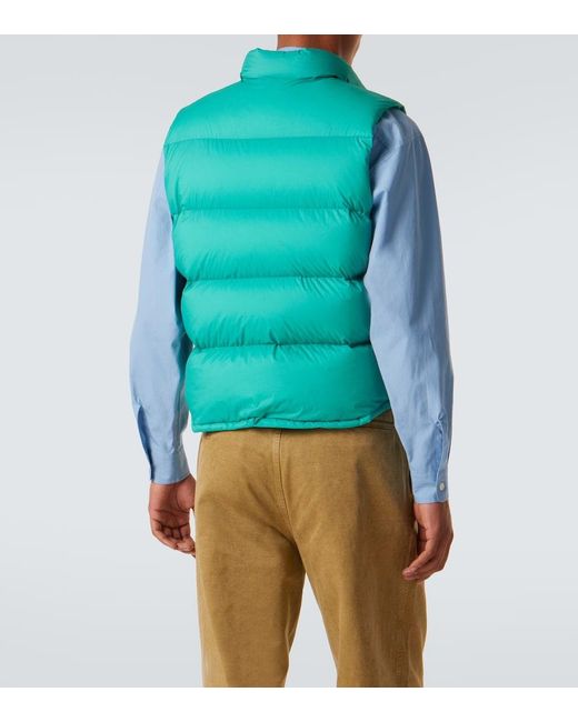 Auralee Green Quilted Down Vest for men