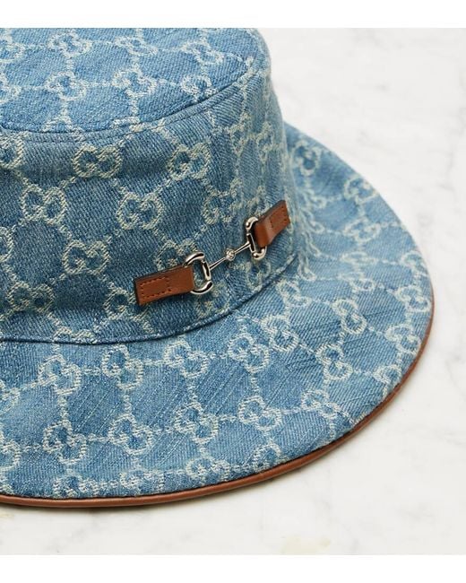 Gucci Blue Horsebit Denim Bucket Hat