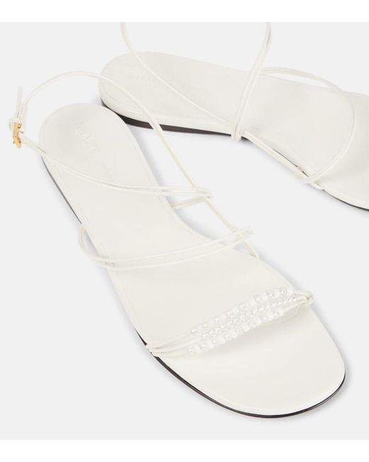 Khaite White Loop Leather Sandals