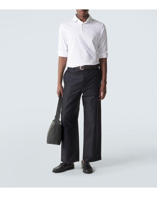 Thom Sweeney White Cotton Polo Shirt for men