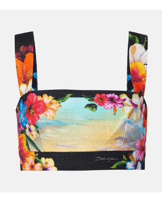 Dolce & Gabbana Multicolor Printed Crop Top