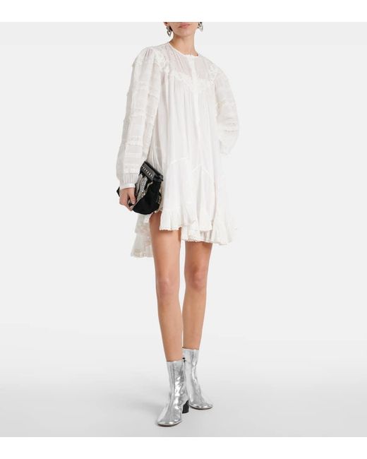 Isabel Marant White Laeden Leather Ankle Boots