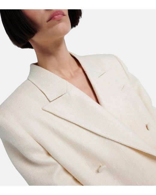 Gabriela Hearst Natural Gavin Double-Breasted Silk And Wool Blazer
