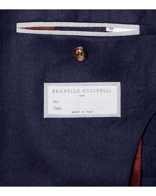 Brunello Cucinelli Blue Virgin Wool Suit for men