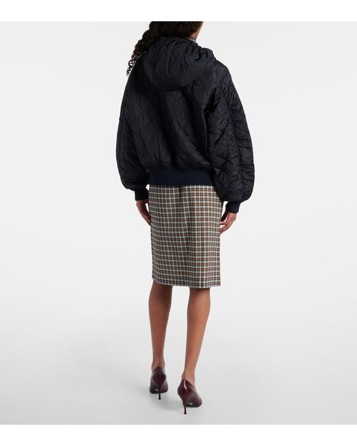 Prada Blue Hooded Quilted Jacket