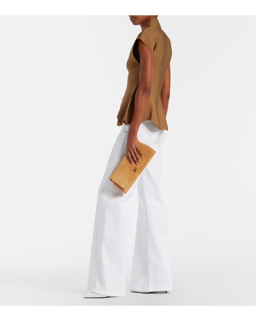 Khaite Natural Audrey Suede Clutch
