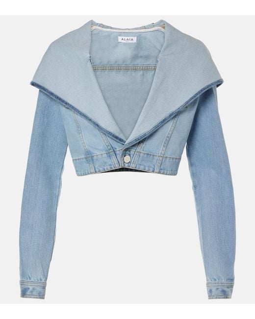 Alaïa Blue Cropped Denim Jacket
