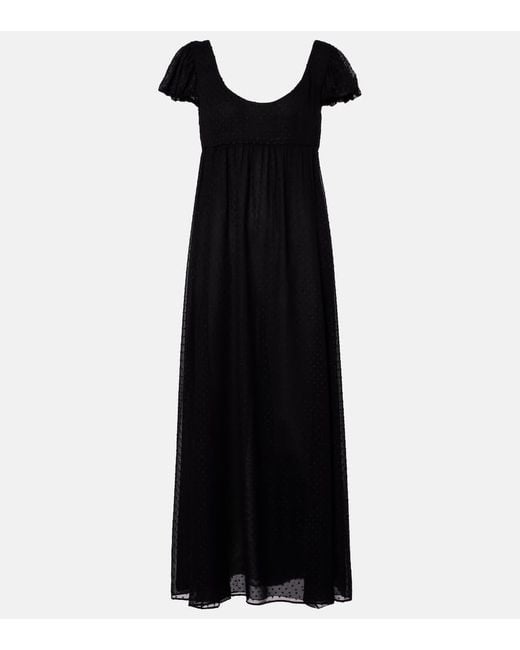 Chloé Black Silk Point D'Esprit Maxi Dress