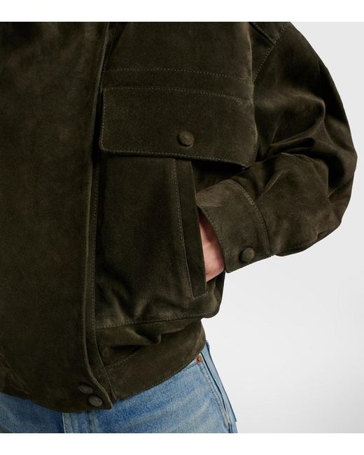 Chaqueta De Ante Saint Laurent de color Green