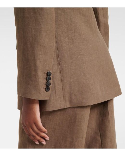 Ralph Lauren Brown Marcy Linen Blazer