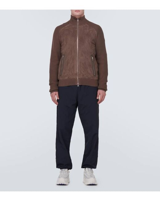 Moncler Brown Cotton Zip-up Sweater for men