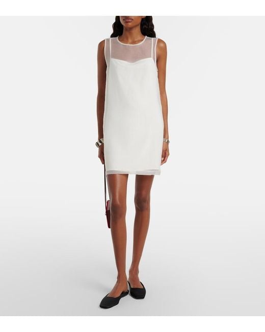 Staud White Brea Layered Shift Dress