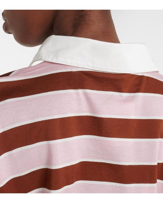 Polo Cropped De Jersey De Algodon Prada de color Pink
