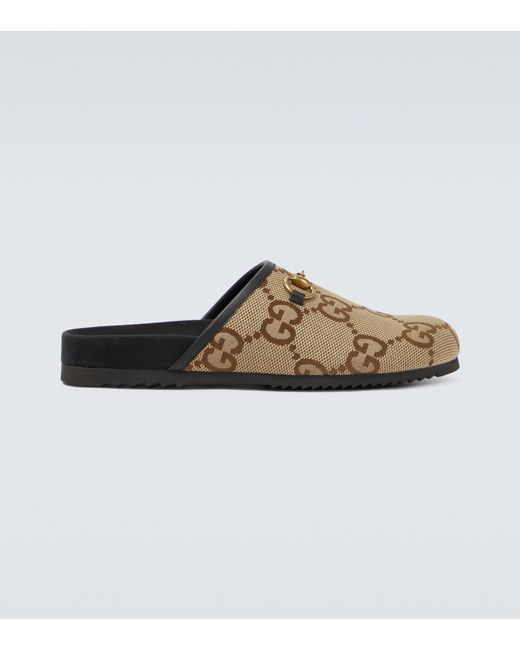 Gucci Jumbo GG Canvas Slippers for Men | Lyst