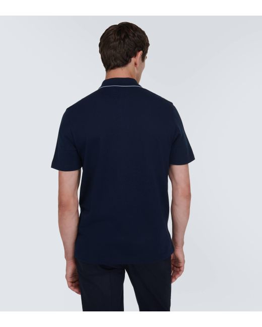 Brioni Blue Cotton Polo Shirt for men