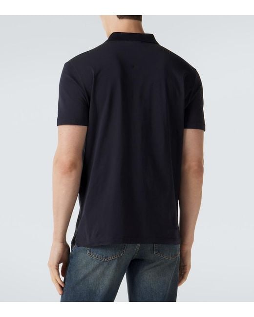 Gucci Blue Web Stripe Cotton Jersey Polo Shirt for men