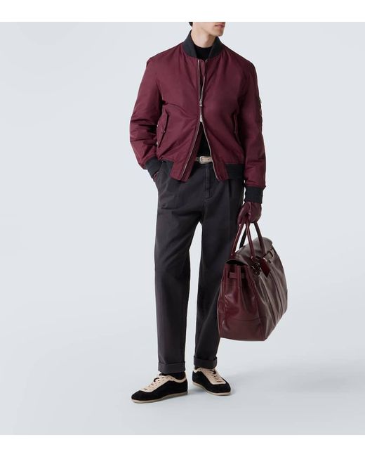 Brunello Cucinelli Red Padded Bomber Jacket for men