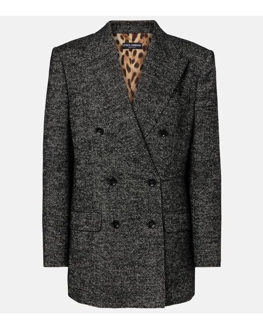 Dolce & Gabbana Black Jacke Aus Einem Wollgemisch