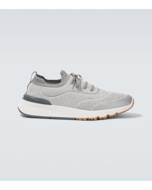 Brunello Cucinelli Sneakers Aus Strick in White für Herren